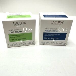 Set of 2 LACURA Q10 Anti-Wrinkle Face Day Night Cream MADE IN GERMANY Sealed